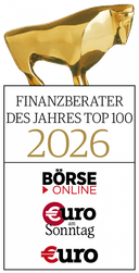 Auszeichnung Finanzberater des Jahres 2026, Top 100, von BÖRSE ONLINE und €uro